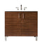 James Martin Metropolitan 36" Single Vanity American Walnut with 3 cm Classic White Quartz Top 850-V36-AWT-3CLW