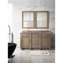 James Martin Bristol 60" Double Vanity Whitewashed Walnut with 3 cm Gray Expo Quartz Top 157-V60D-WW-3GEX