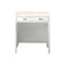 James Martin Addison 30" Free-standing Countertop Unit Makeup Counter Glossy White with 3 cm Eternal Marfil Top E444-CU30-GW-3EMR