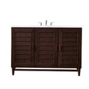 James Martin Portland 48" Single Vanity Burnished Mahogany with 3 cm Arctic Fall Solid Surface Top 620-V48-BNM-3AF