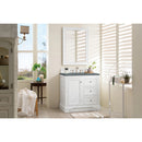 James Martin De Soto 36" Single Vanity Bright White with 3 cm Cala Blue Quartz Top 825-V36-BW-3CBL