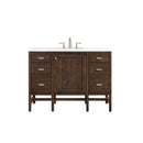 James Martin Addison 48" Single Vanity Cabinet Mid Century Acacia with 3 cm Classic White Quartz Top E444-V48-MCA-3CLW