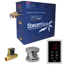 SteamSpa Oasis 4.5 KW QuickStart Acu-Steam Bath Generator Package with Built-in Auto Drain in Polished Chrome