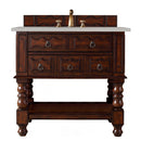 James Martin Castilian 36" Single Vanity Cabinet Aged Cognac with 3 cm Eternal Serena Quartz Top 160-V36-ACG-3ESR