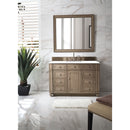 James Martin Bristol 48" Single Vanity Whitewashed Walnut with 3 cm Classic White Quartz Top 157-V48-WW-3CLW