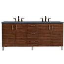 James Martin Metropolitan 72" Double Vanity American Walnut with 3 cm Charcoal Soapstone Quartz Top 850-V72-AWT-3CSP