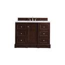 James Martin De Soto 48" Single Vanity Burnished Mahogany with 3 cm Ethereal Noctis Quartz Top 825-V48-BNM-3ENC