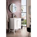 James Martin Addison 24" Single Vanity Cabinet with Doors Glossy White with White Glossy Resin Countertop E445-V24-GW-WG