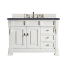 James Martin Brookfield 48" Bright White Single Vanity with 3 cm Charcoal Soapstone Quartz Top 147-V48-BW-3CSP