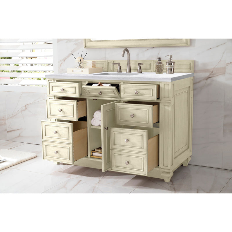 James Martin Bristol 48" Single Vanity Vintage Vanilla with 3 cm Arctic Fall Solid Surface Top 157-V48-VV-3AF