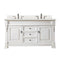 James Martin Brookfield 60" Bright White Double Vanity with 3 cm Eternal Jasmine Pearl Quartz Top 147-V60D-BW-3EJP