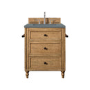 James Martin Copper Cove 26" Single Vanity Cabinet Driftwood Patina with 3 cm Cala Blue Quartz Top 300-V26-DRP-3CBL