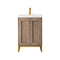 James Martin Chianti 20" Single Vanity Cabinet Whitewashed Walnut Radiant Gold with White Glossy Composite Countertop E303V20WWRGDWG