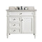 James Martin Brittany 36" Bright White Single Vanity with 3 cm Eternal Serena Quartz Top 650-V36-BW-3ESR