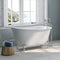 Cambridge Plumbing Cast Iron Swedish Slipper Tub 58"x30", No Faucet Drillings Package