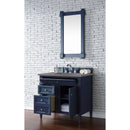 James Martin Brittany 36" Victory Blue Single Vanity with 3 cm Gray Expo Quartz Top 650-V36-VBL-3GEX