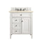 James Martin Brittany 30" Single Vanity Bright White with 3 cm Eternal Marfil Quartz Top 650-V30-BW-3EMR