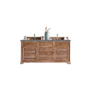 James Martin Savannah 72" Double Vanity Cabinet Driftwood with 3 cm Cala Blue Quartz Top 238-104-5711-3CBL