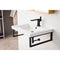 James Martin Two Boston 18" Wall Brackets Matte Black with 23.6" White Glossy Composite Countertop 055BK18MBK23.6WG2