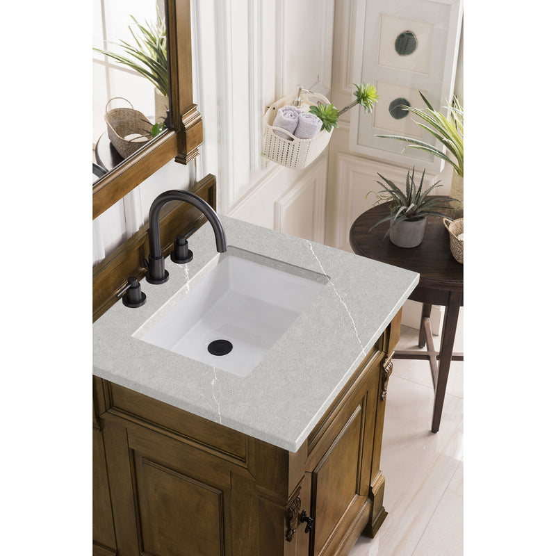 James Martin Brookfield 26" Country Oak Single Vanity with 3 cm Eternal Serena Quartz Top 147-114-V26-COK-3ESR