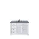 James Martin Savannah 48" Single Vanity Cabinet Bright White with 3 cm Charcoal Soapstone Quartz Top 238-104-V48-BW-3CSP