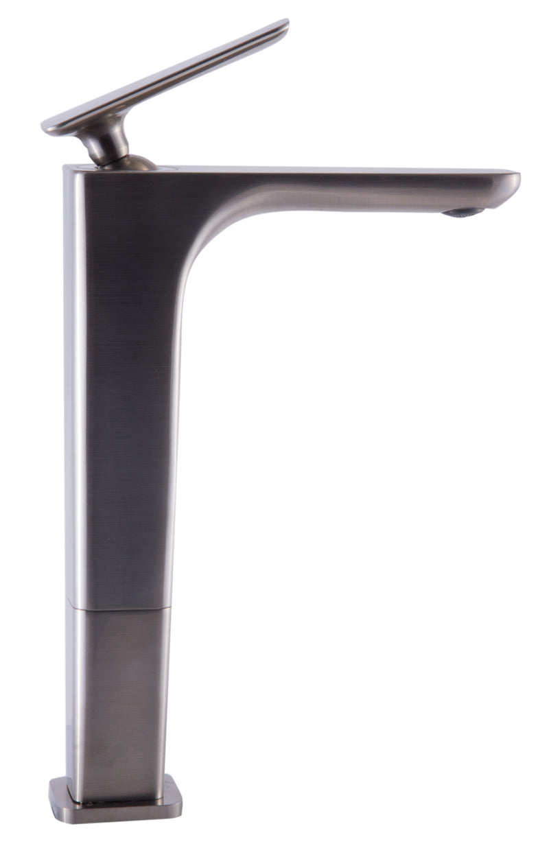 ALFI Brushed Nickel Tall Single Hole Modern Bathroom Faucet AB1778-BN