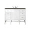 James Martin Addison 48" Single Vanity Cabinet Glossy White with 3 cm Grey Expo Quartz Top E444-V48-GW-3GEX