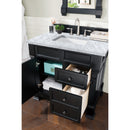 James Martin Brookfield 36" Antique Black Single Vanity with 3 cm Carrara Marble Top 147-114-5536-3CAR