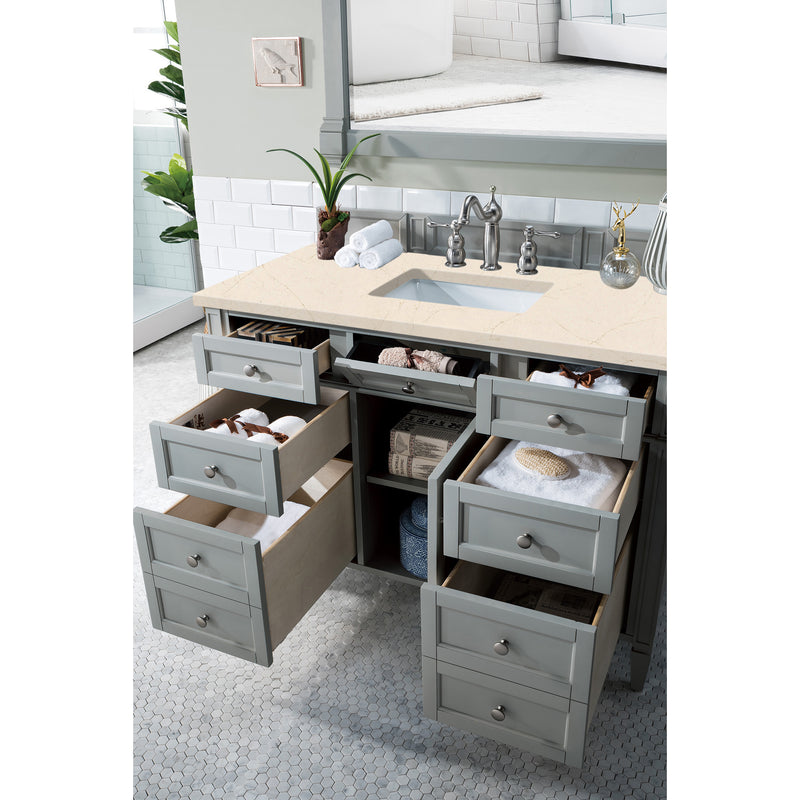 James Martin Brittany 48" Urban Gray Single Vanity with 3 cm Eternal Marfil Quartz Top 650-V48-UGR-3EMR