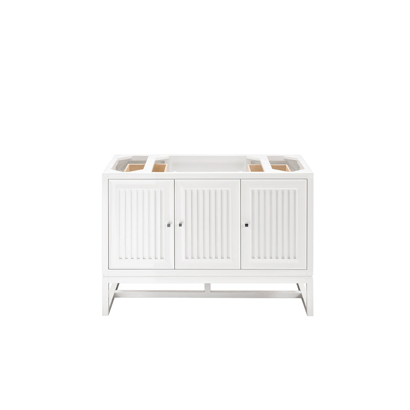 James Martin Athens 15" Cabinet with Drawers and Door Glossy White with 3 cm Classic White Quartz Top E645-B15R-GW-3CLW