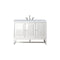 James Martin Athens 48" Single Vanity Cabinet Glossy White with 3 cm Carrara White Top E645-V48-GW-3CAR