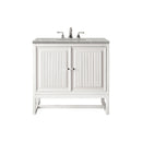 James Martin Athens 30" Single Vanity Cabinet Glossy White with 3 cm Eternal Serena Top E645-V30-GW-3ESR