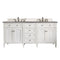 James Martin Brittany 72" Bright White Double Vanity with 3 cm Grey Expo Quartz Top 650-V72-BW-3GEX