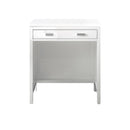 James Martin Addison 30" Free-standing Countertop Unit Makeup Counter Glossy White with 3 cm Classic White Quartz Top E444-CU30-GW-3CLW