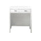 James Martin Addison 30" Free-standing Countertop Unit Makeup Counter Glossy White with 3 cm Classic White Quartz Top E444-CU30-GW-3CLW