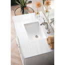 James Martin Athens 36" Single Vanity Cabinet Glossy White with 3 cm Arctic Fall Solid Surface Countertop E645-V36-GW-3AF