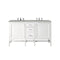 James Martin Addison 60" Double Vanity Cabinet Glossy White with 3 cm Eternal Serena Top E444-V60D-GW-3ESR