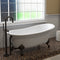 Cambridge Plumbing Cast Iron Slipper Clawfoot Tub 67" x 30" No Faucet Drillings BRZ Feet