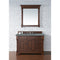 James Martin Brookfield 48" Warm Cherry Single Vanity with 3 cm Cala Blue Quartz Top 147-114-5286-3CBL