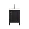 James Martin Britannia 24" Single Vanity Cabinet Black Onyx with White Glossy Resin Countertop E652-V24-BKO-WG