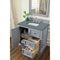 James Martin De Soto 36" Single Vanity Silver Gray with 3 cm Cala Blue Quartz Top 825-V36-SL-3CBL