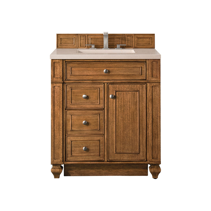 James Martin Bristol 30" Single Vanity Saddle Brown with 3 cm Eternal Marfil Quartz Top 157-V30-SBR-3EMR