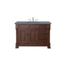 James Martin Brookfield 48" Warm Cherry Single Vanity with 3 cm Cala Blue Quartz Top 147-114-5286-3CBL