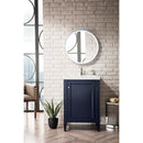 James Martin Britannia 24" Single Vanity Cabinet Navy Blue with White Glossy Composite Countertop E652V24NVBWG