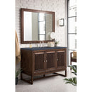 James Martin Athens 48" Single Vanity Cabinet Mid Century Acacia with 3 cm Charcoal Soapstone Quartz Top E645-V48-MCA-3CSP