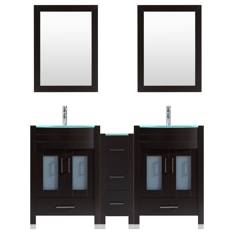 LessCare 72 Black Vanity Set - Two 30 Sink Bases, One 12 Drawer Base (LV3-C14-72-B)