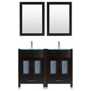 LessCare 72 Black Vanity Set - Two 36 Sink Bases (LV3-C12-72-B)