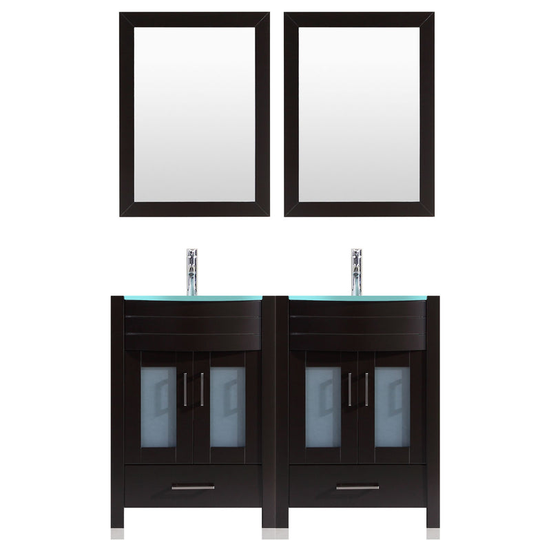 LessCare 72 Black Vanity Set - Two 36 Sink Bases (LV3-C12-72-B)