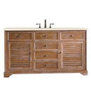 James Martin Savannah 60" Single Vanity Cabinet Driftwood with 3 cm Eternal Marfil Quartz Top 238-104-5311-3EMR