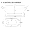 Cambridge Plumbing Acrylic Double Ended Pedestal Tub Deck holes and Bronze Paint